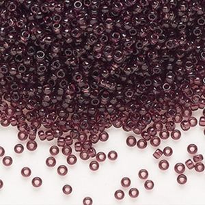 5/$15 Seed Bead Czech Glass Transparent Dark Smoky Amethyst Tube